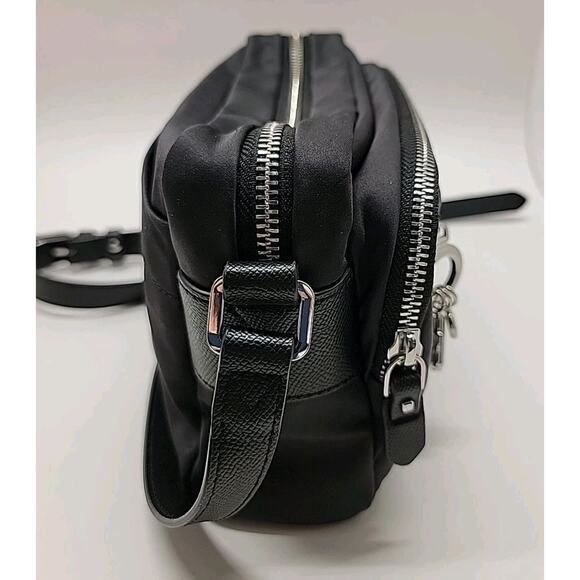 SAMSONITE Black Adjustable Zippered Crossbody with Silver Charms Pockets Travel - Picture 10 of 16